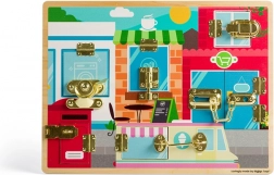 Bigjigs Toys drvena motorička ploča sa zasunima i bravama