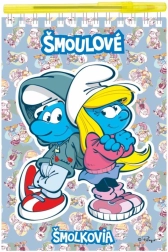 bilježnica Štrumpfovi s kemijskom olovkom, spiralna crtana i prazna, 15 × 22 cm