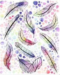 pegle naljepnice s perjem – veliki arak 20 × 30 cm