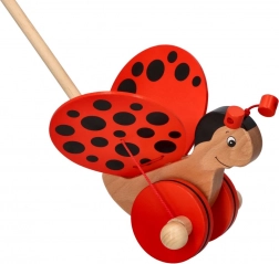 Drvena gurajuća bubamara na štapu