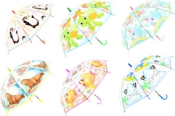 Dječji sklopivi kišobran s veselima životinjicama, prozirna kupola