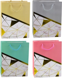 Poklon-vrećica s geometrijskim uzorcima i mramornim efektom 23 x 18 x 10,5 cm