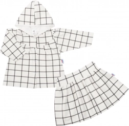 Djevojački dvodijelni komplet s kapuljačom i suknjom New Baby Cool Girls – bijeli karirani uzorak