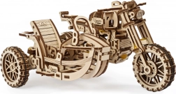 Ugears 3D puzzle motocikl sa bočnom prikolicom – mehanički drveni model