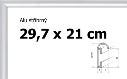 Aluminijski srebrni okvir A4 29,7x21 cm