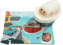 Top Bright drvene puzzle s igračkom brodom, 24 dijelova