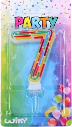 party svijeća za tortu – broj 7, crtice