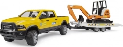 bruder terensko servisno vozilo ram s minibagerom i prikolicom 1:16