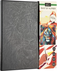 Slikanje po brojevima na crnom platnu – lav