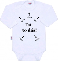 Dječje bodi s dugim rukavima New Baby Tati, ti to možeš! veličina 68
