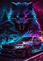 Dijamantno slikanje Vučji duh II 30 × 40 cm