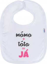 Dječja podbradak NEW BABY mama + tata = ja – ružičasti