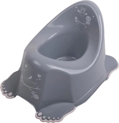 Svirajući dječji kahlica s protukliznom podlogom Sova siva