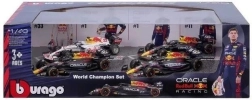 bburago 1:43 formula 1 red bull racing rb20 4-pack (2024) – verstappen i perez