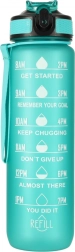 Tritan boca za vodu 1 l sa slamkom i motivacijskim oznakama – Zelena