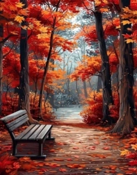 Norimpex dijamantno slikanje – klupa u parku 30 × 40 cm