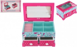 Drvena kutija za nakit Princess s 2 ladice i ogledalom
