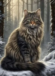 Dijamantno Slikanje Mačak u Šumi 30x40 cm