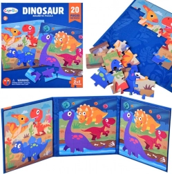 Magnetička knjižica puzzle dinosauri, 40 dijelova