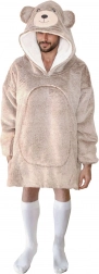 Topla nosiva deka s kapuljačom COZY NOXXIEZ medvjedić za tinejdžere i odrasle