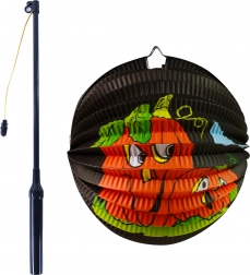 Halloween papirnati lampion bundeve 25 cm sa svjetlećim štapom 50 cm