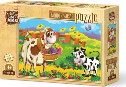 Drvene puzzle Kravička s Cvijećem 25 dijelova