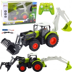 RC traktor 2u1 s rotirajućom lopatom i bagerom, 2,4 GHz, mjerilo 1:24