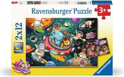 Puzzle Životinje u svemiru 2x12 dijelova Ravensburger