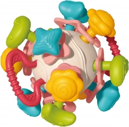 Meka zvečkajuća kuglica 4u1 WOOPIE – osjetilna igračka i grickalica za bebe
