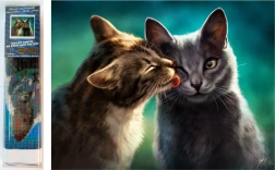 NORIMPEX Dijamantno slikanje Mačja ljubav 30x40 cm