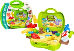 plastelin svijet dinosaura u koferu – kalupi i alati, zelena