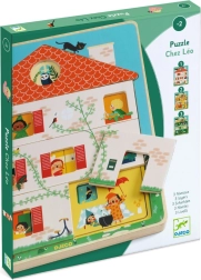 Drvene puzzle Kućica Chez Léo DJECO