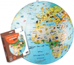 Nafukavajuća lopta globus 50 cm – životinje