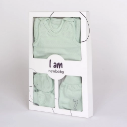 7-dijelni baby set za rodilište NEW BABY I AM – mint