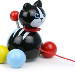 Vilac vučna mačkica Minou – drvena igračka na konopcu