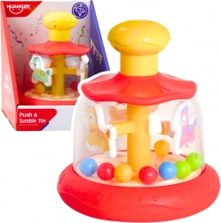 Interaktivni vrtuljak bábovka s kuglicama za bebe crveni
