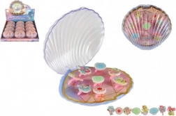 Set dječjih podesivih prstenova s motivima morskog svijeta u kutiji u obliku školjke