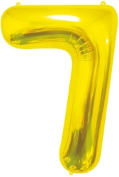 Zlatni folijski balon broj 7 GO DAN Beauty & Charm 85 cm