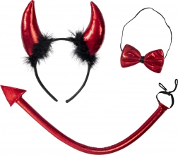 Dječji vražji set s rogovima, repom i vilicom