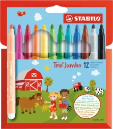 Stabilo Trio Jumbo set flomastera, 12 boja