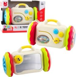 Interaktivno zrcalo na kotačima za bebe – edukativna igračka s zvečkom