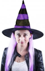 Čarobnjački šešir s ljubičastom kosom za odrasle