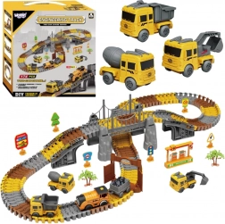 Woopie konstrukcijski set trkaće staze XXL električna tračnica – gradilište, 174 dijelova