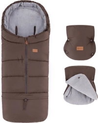 Petite&Mars set zimska vreća za kolica Jibot 3u1 i rukavice za kolica Jasie dark walnut