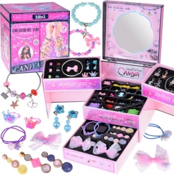 Rasklopiva dječja kutija za nakit s perlicama i ukrasima za kosu