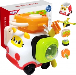 Woopie baby montessori građevni set auto mačkica 4u1