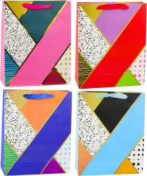 Papirnata poklon-vrećica s geometrijskim uzorcima 32 × 26 × 12 cm