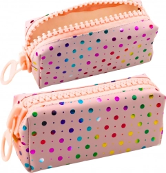 Školski pernica Velike ružičaste točkice s velikim patentnim zatvaračem