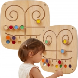 drvena zidna osjetilna ploča labirint dodirni i pridruži viga