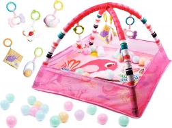 Edukativna podloga s lukovima i lopticama ružičasta